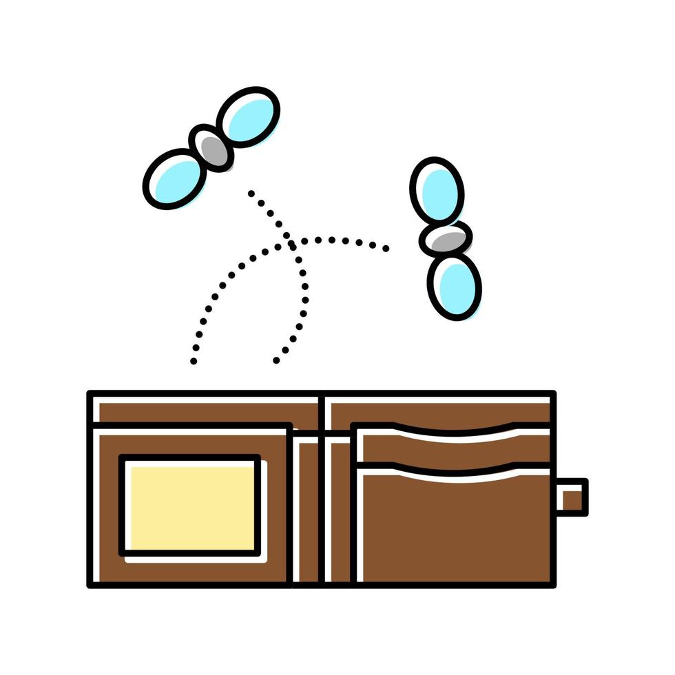 Ilustración de vector de icono de color de billetera vacía