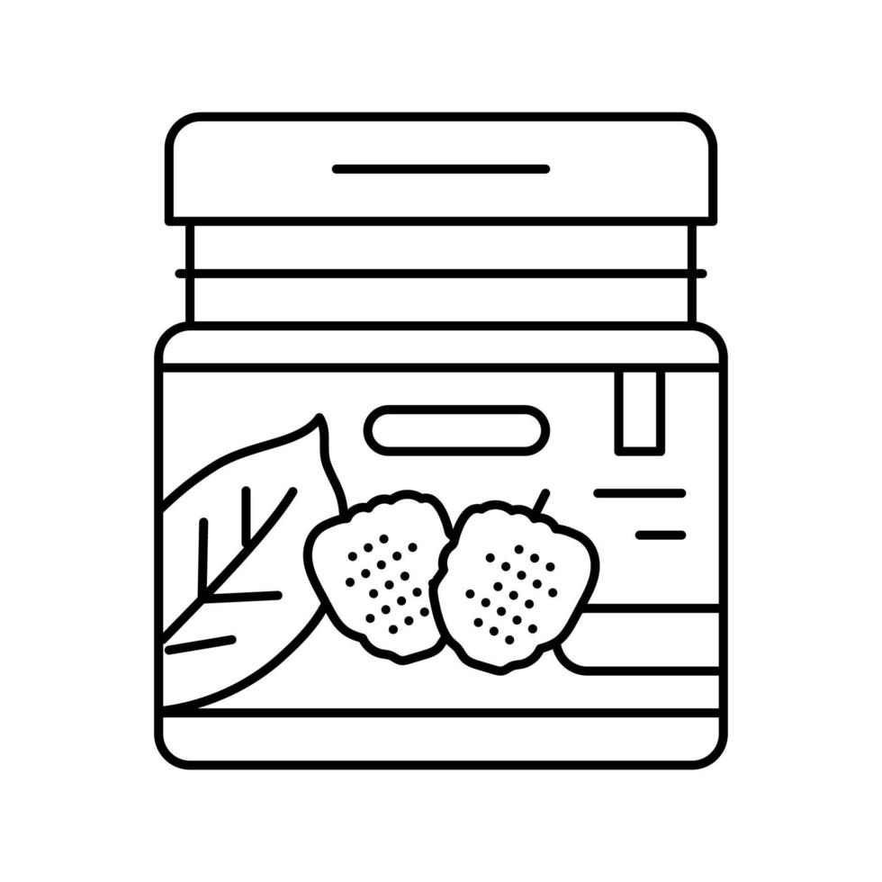 rama planta blackberry línea icono vector ilustración