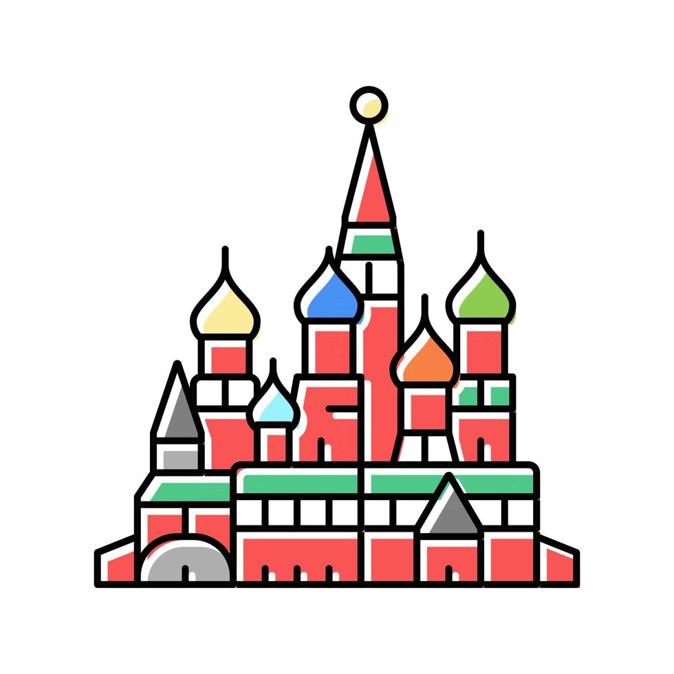 ilustración de vector de icono de color de la catedral de san albahaca