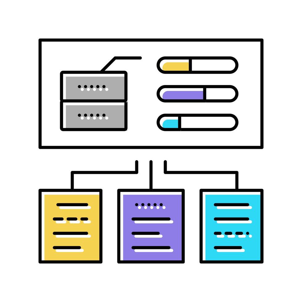 testing system color icon vector illustration