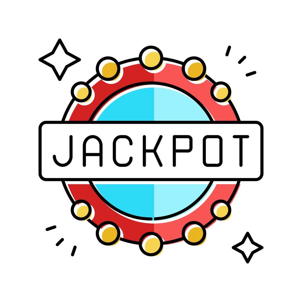 jackpot slot game color icon vector illustration