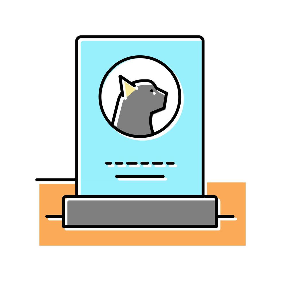 cat dead pet monument color icon vector illustration