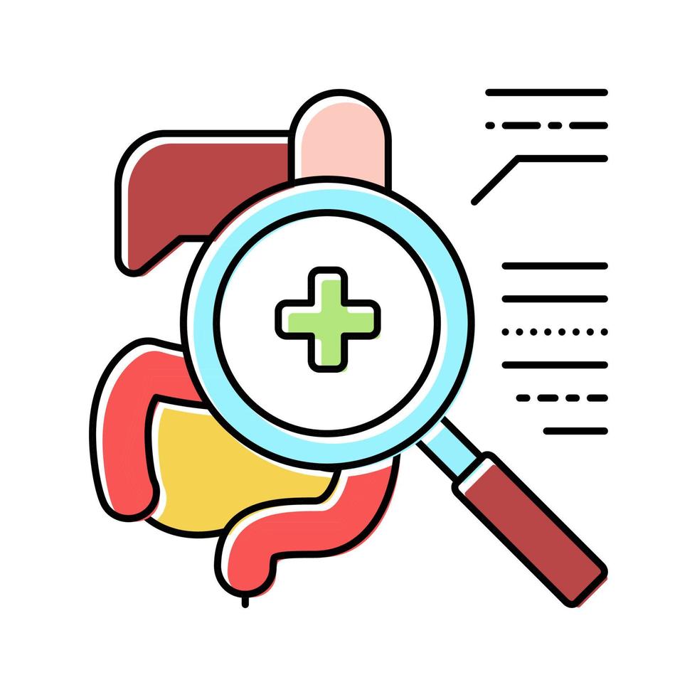 examining digestion system color icon vector illustration