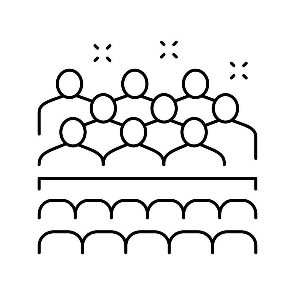 children concert kindergarten line icon vector illustration