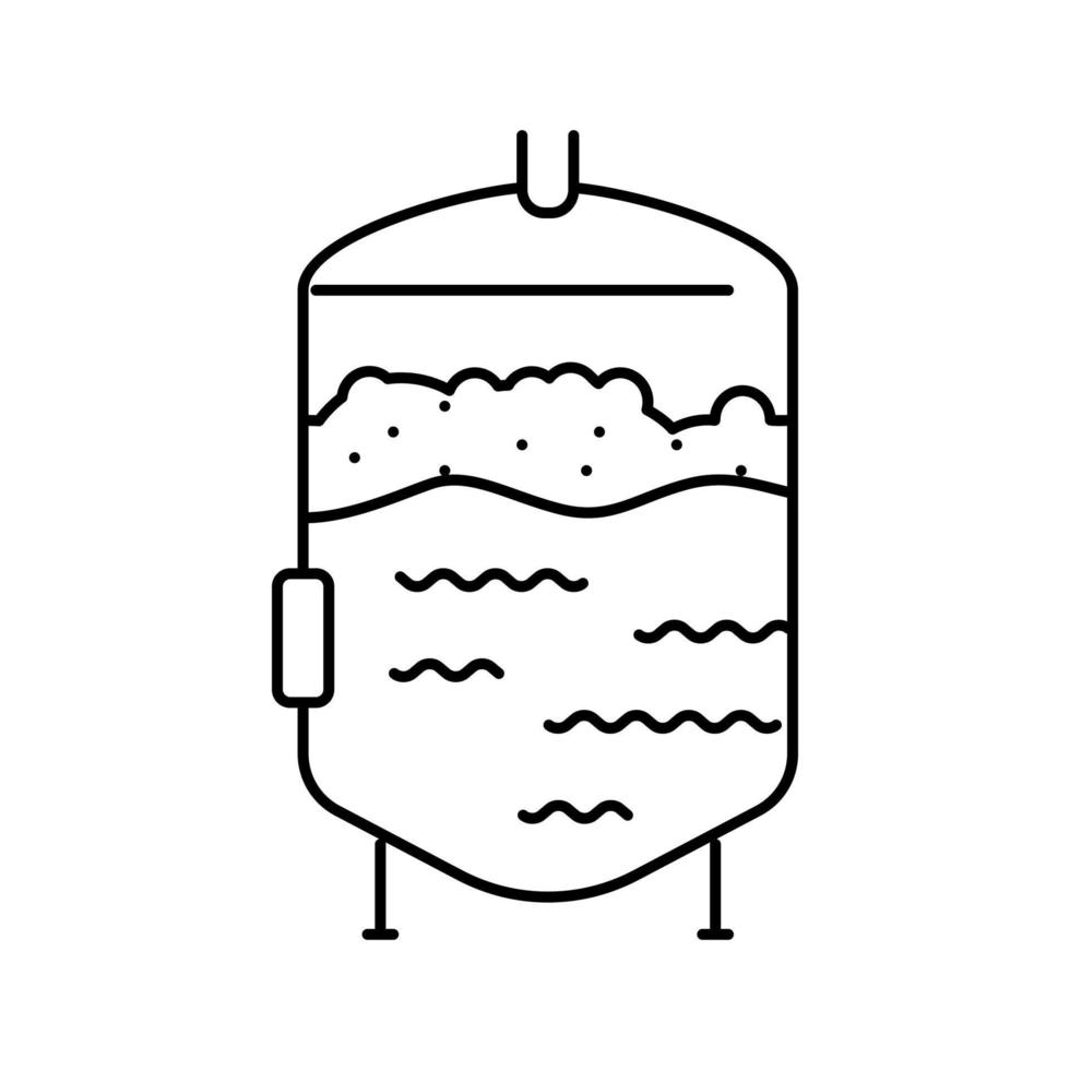 ilustración de vector de icono de línea de producción de cerveza de fermentación