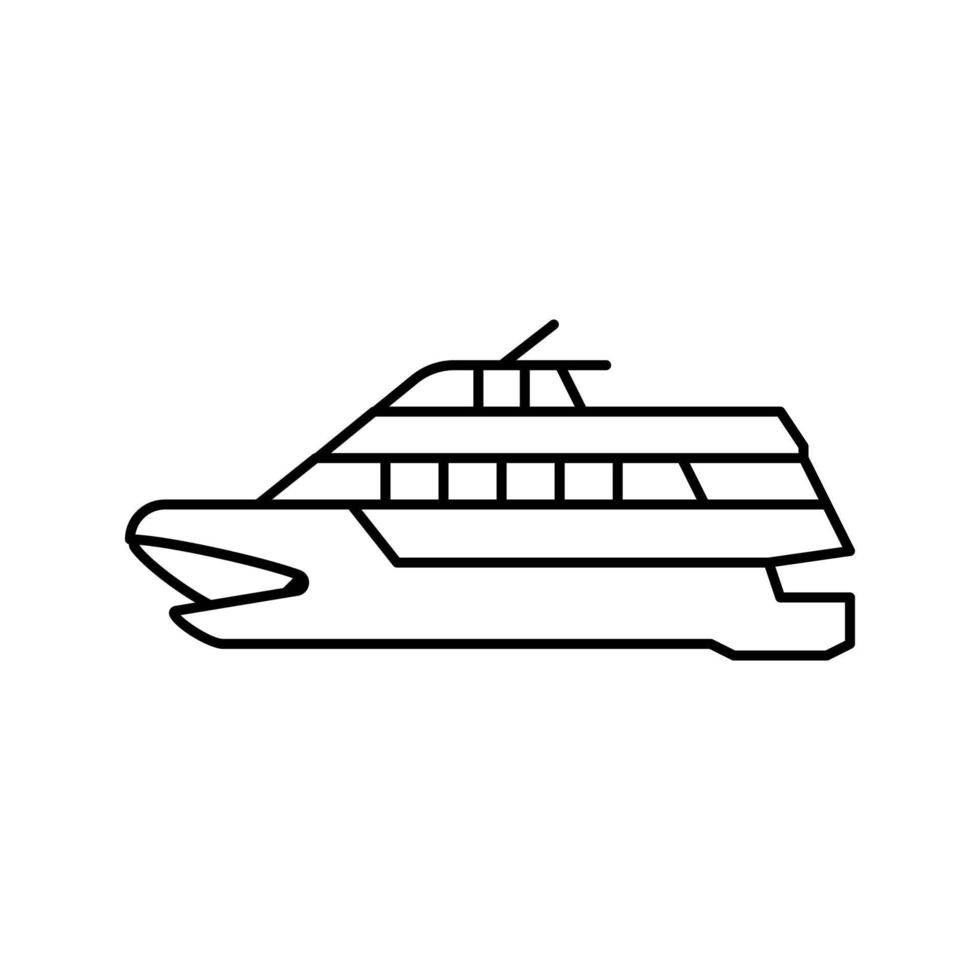 catamarán barco línea icono vector ilustración