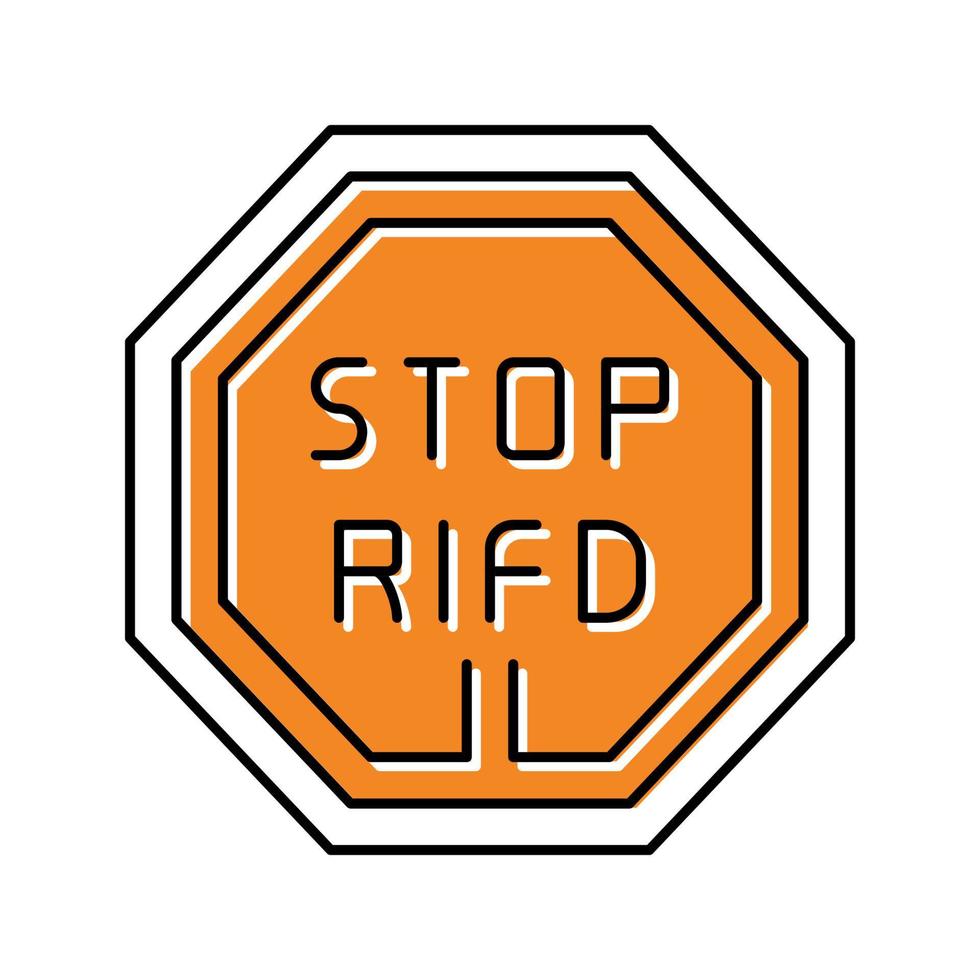 detener la ilustración de vector de icono de color rfid