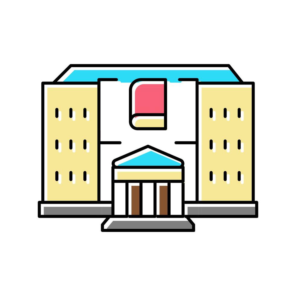 biblioteca edificio color icono vector ilustración