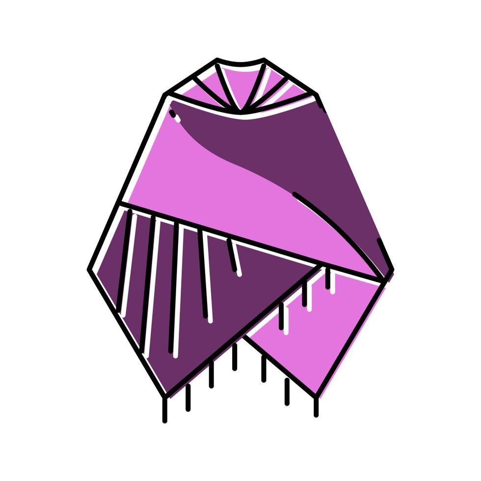 poncho outerwear female color icon vector illustration