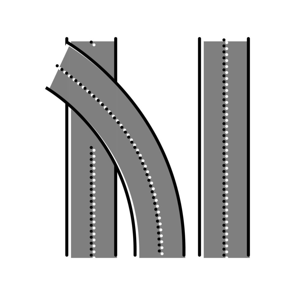 road multilevel interchange color icon vector illustration
