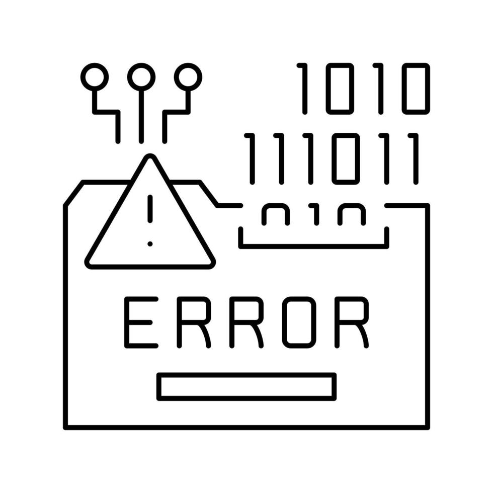 ilustración de vector de icono de línea de sistema de error