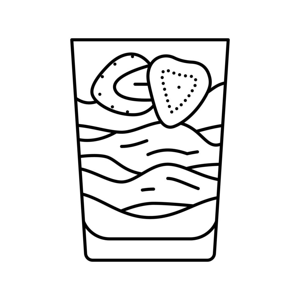 strawberry dessert line icon vector illustration