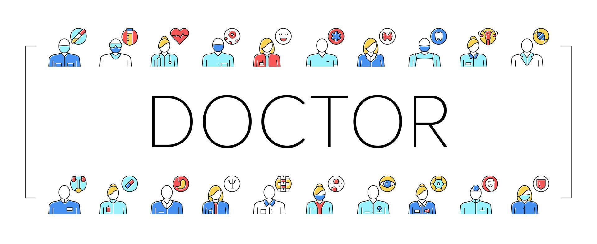 Medical Speciality Collection Icons Set Color Vector