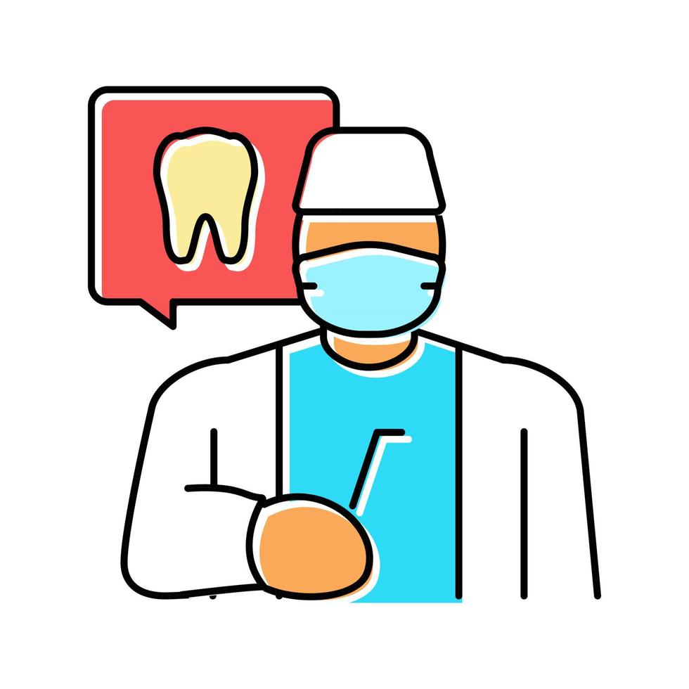 ilustración de vector de icono de color de cuidado dental de dentista