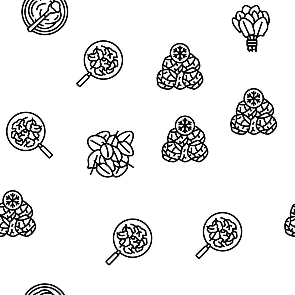 Spinach Healthy Eatery Ingredient vector seamless pattern