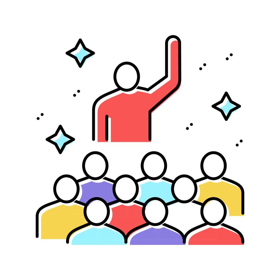 teamwork soft skill color icon vector illustration