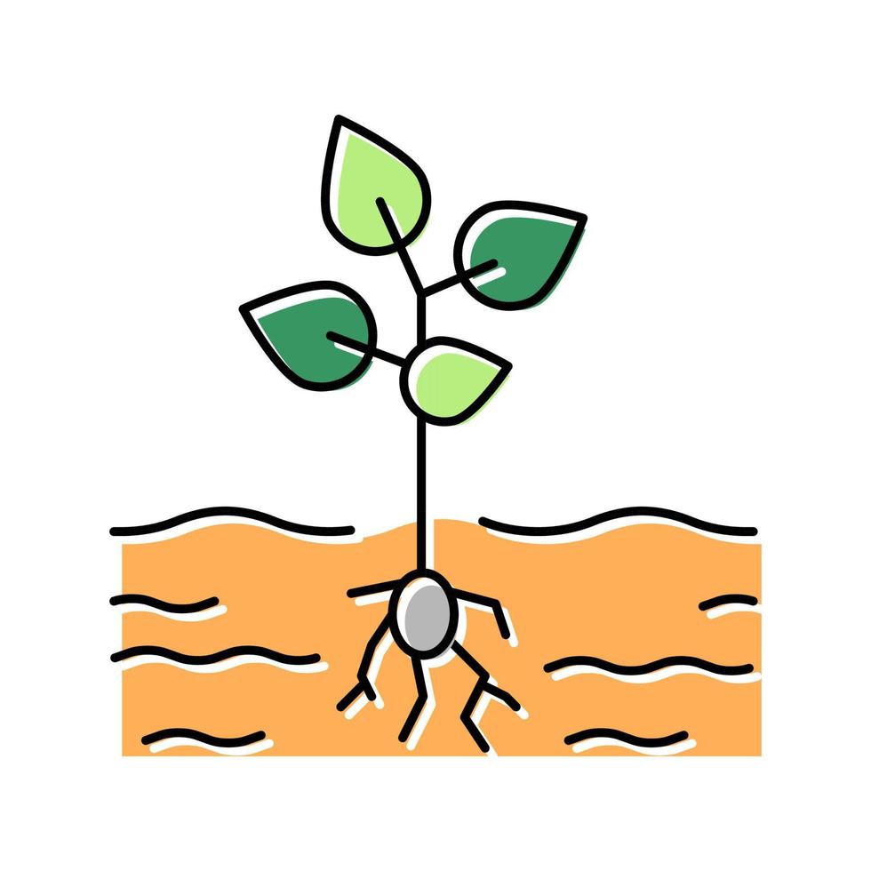 ilustración de vector de icono de color de planta en crecimiento