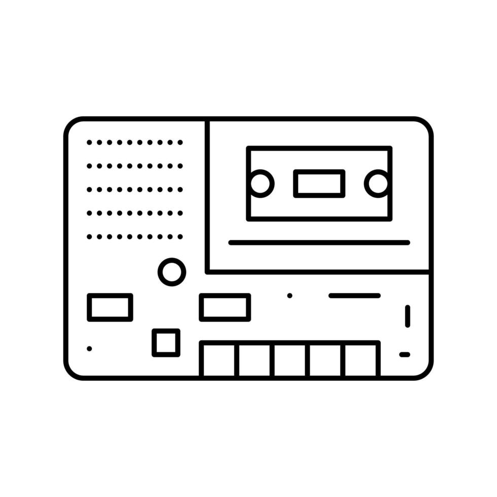 tape player retro gadget line icon vector illustration