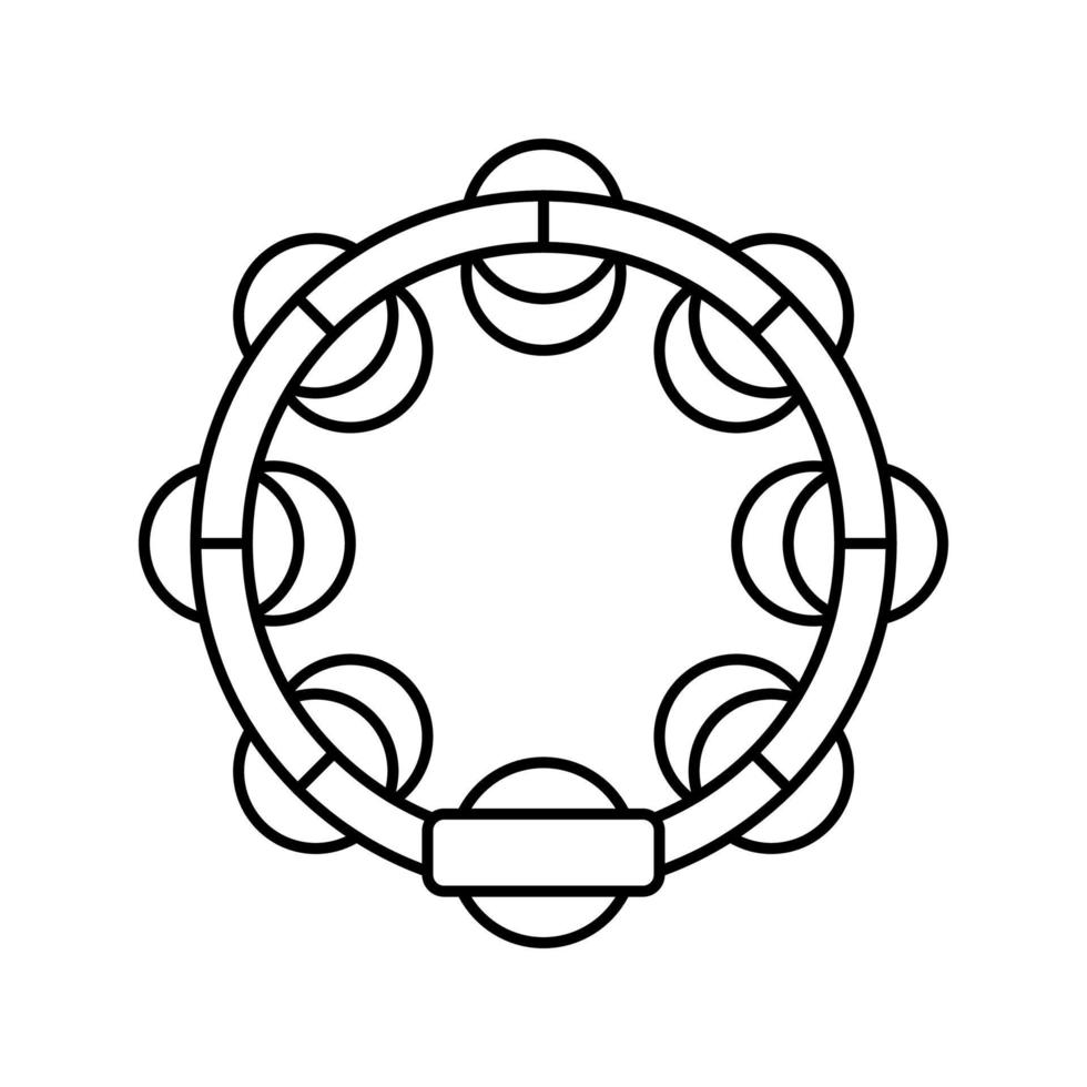 tambourine rhythmic musical instrument line icon vector illustration
