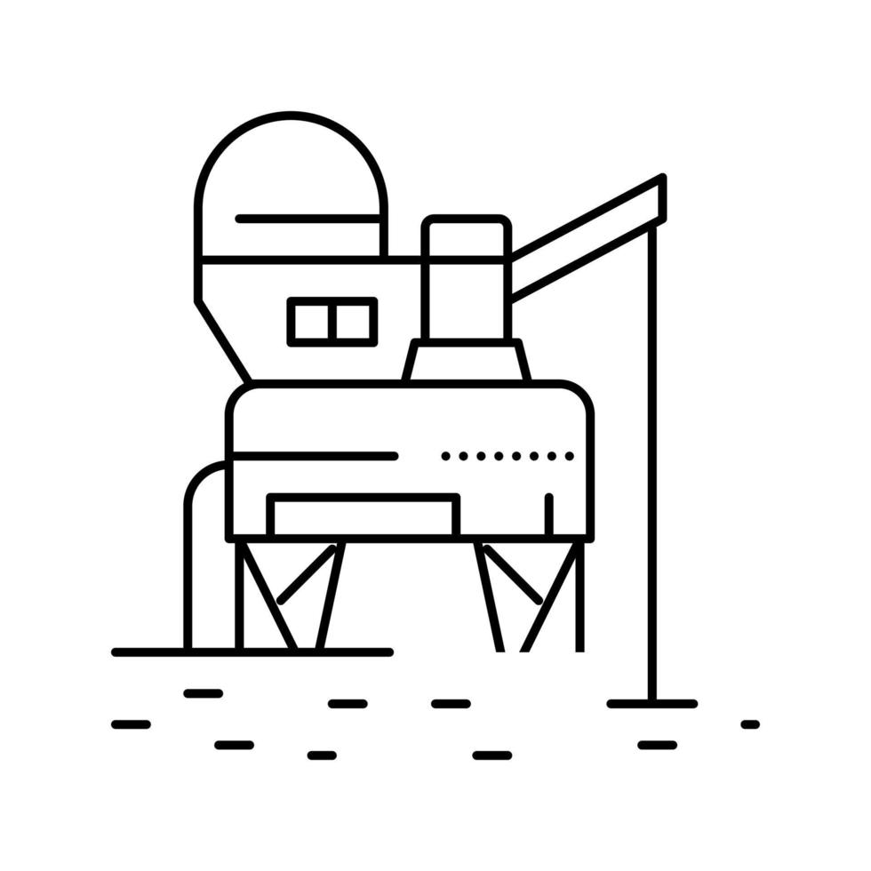 space base construction line icon vector illustration