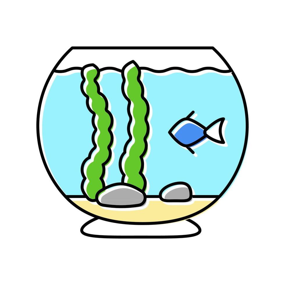 freshwater aquarium fish color icon vector illustration