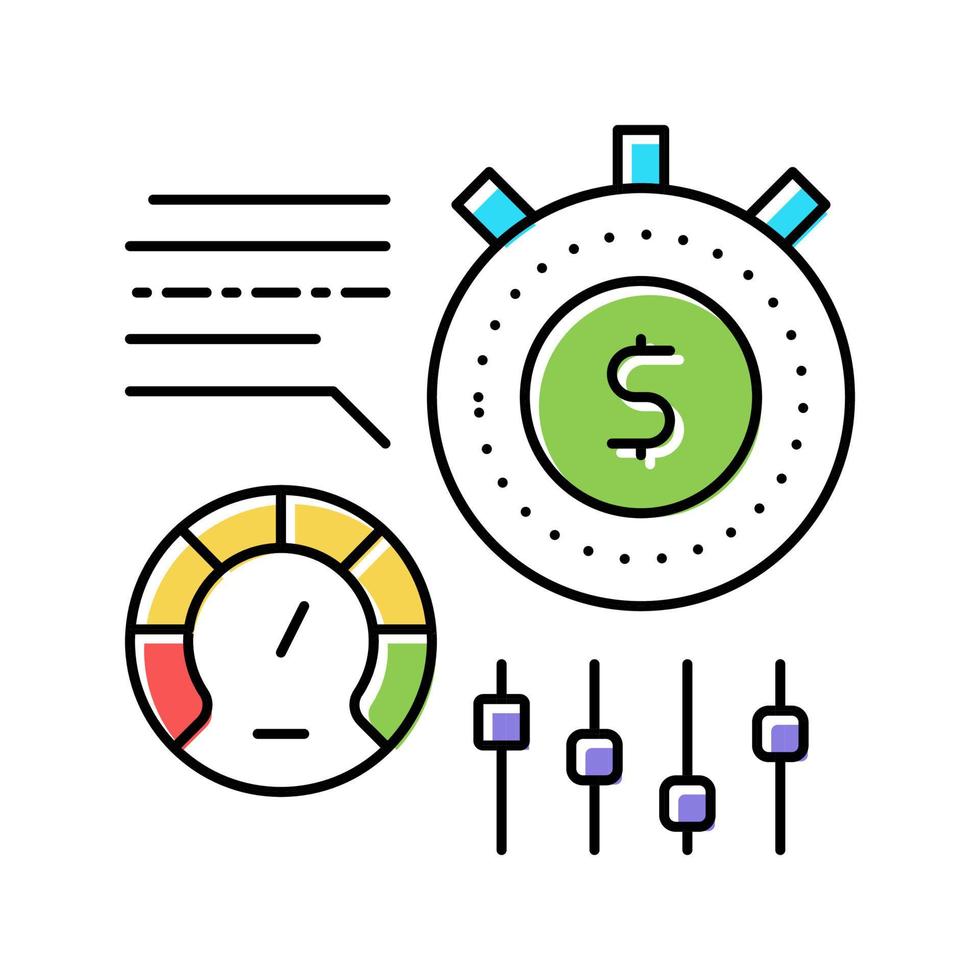 time for earn money settings and optimize color icon vector illustration