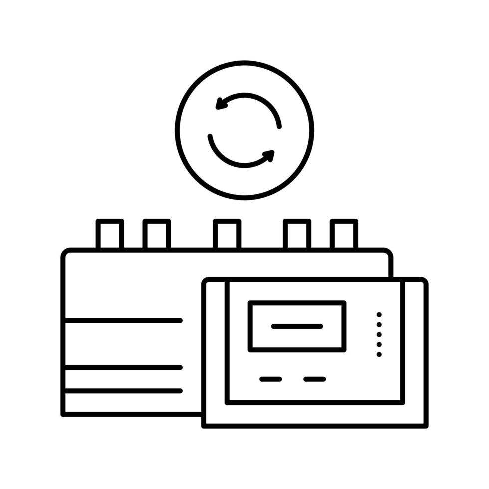 medicine factory equipment replacement line icon vector illustration