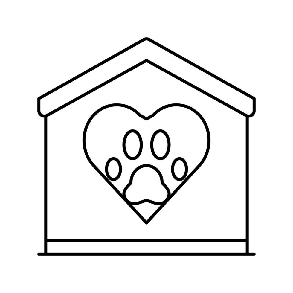 amor mascota doméstica línea icono vector ilustración
