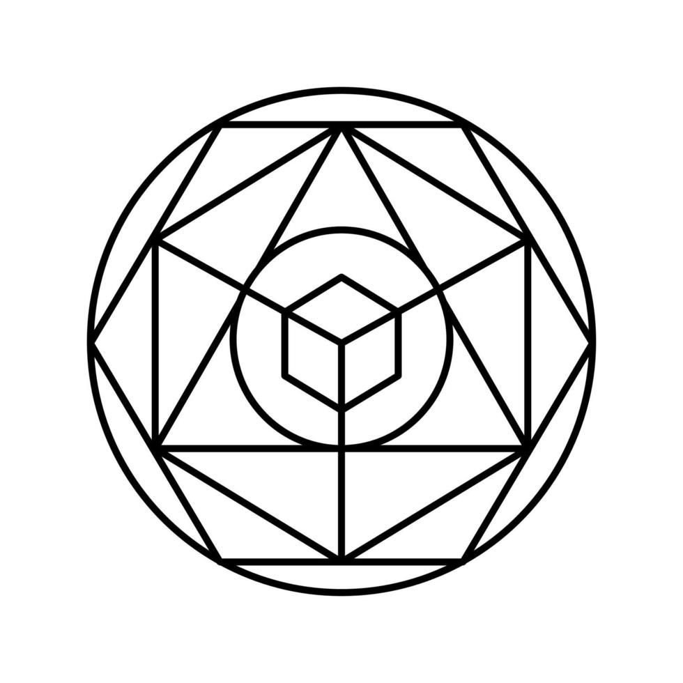 alchemy magic line icon vector illustration