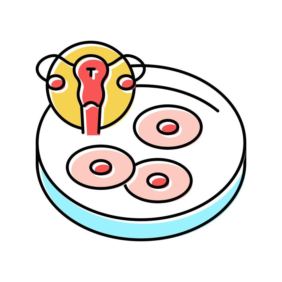 Ilustración de vector de icono de color de preparación de células de huevo