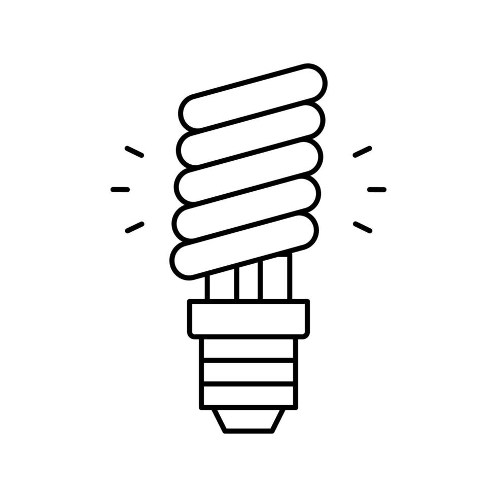 ilustración de vector de icono de línea de ahorro de energía de lámpara