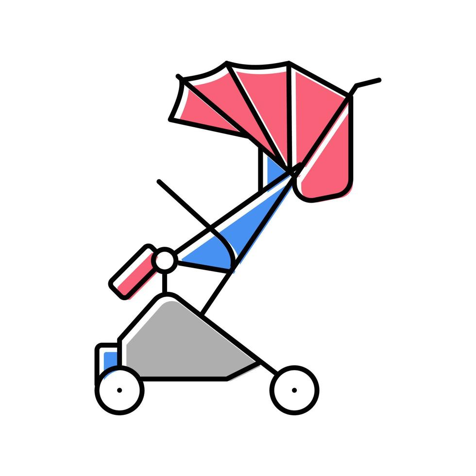 stroller walk baby color icon vector illustration