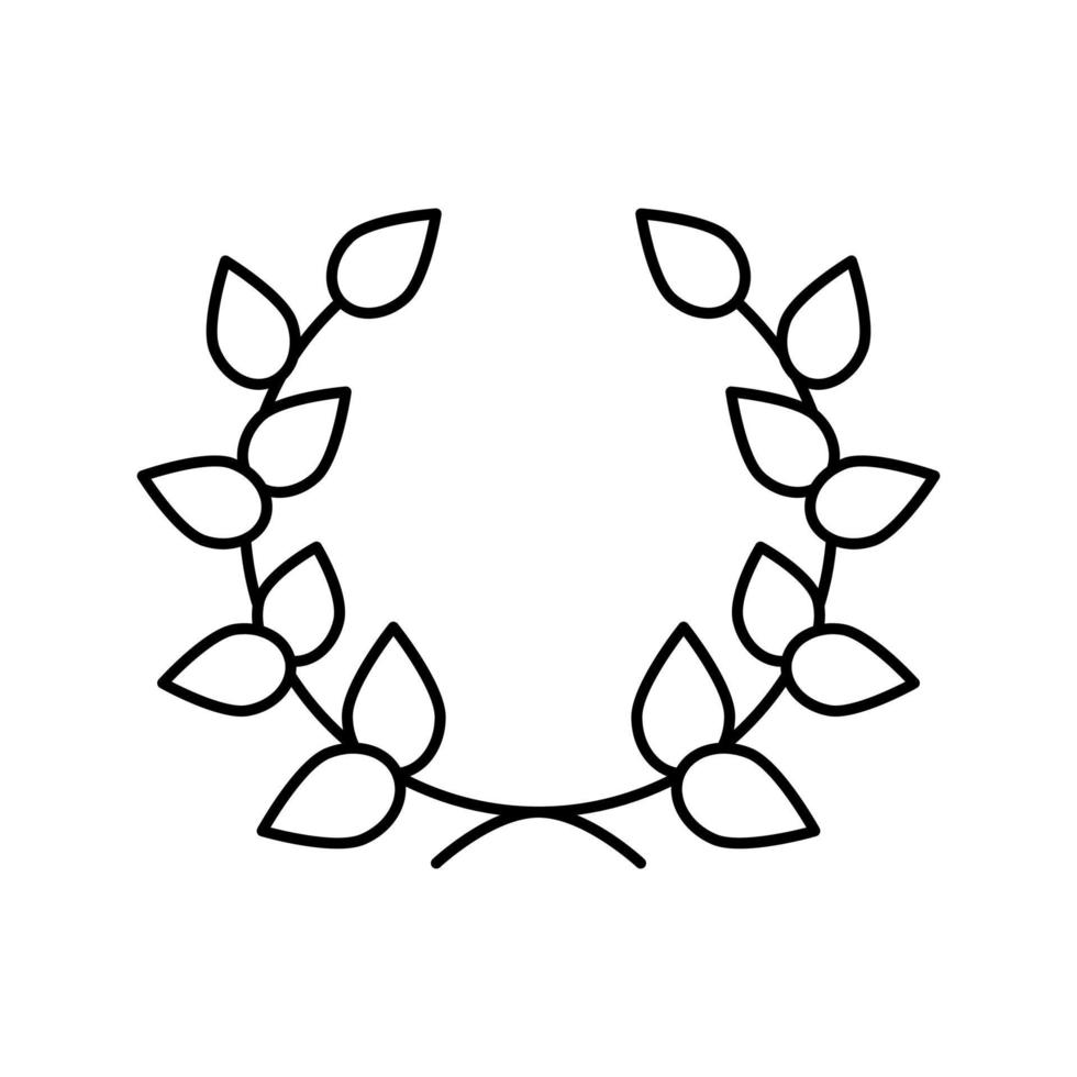 laurel crown line icon vector illustration