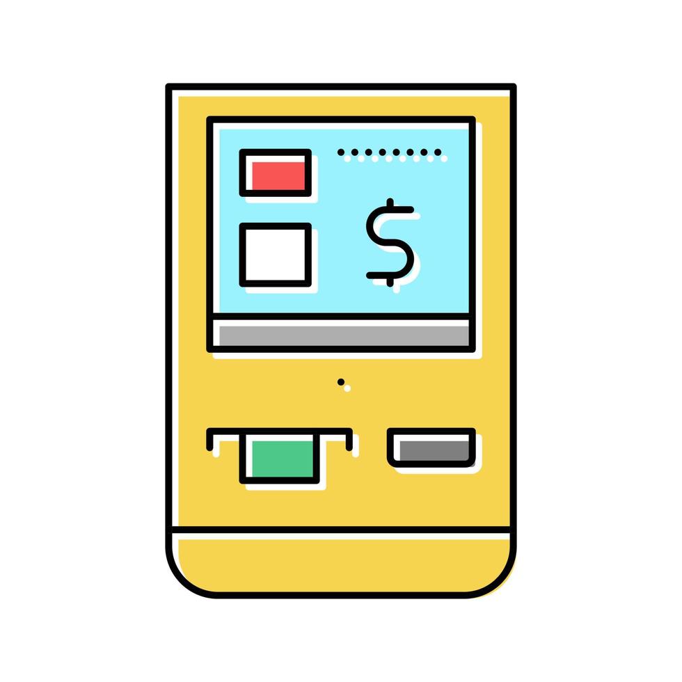 multifunctional pos terminal color icon vector illustration