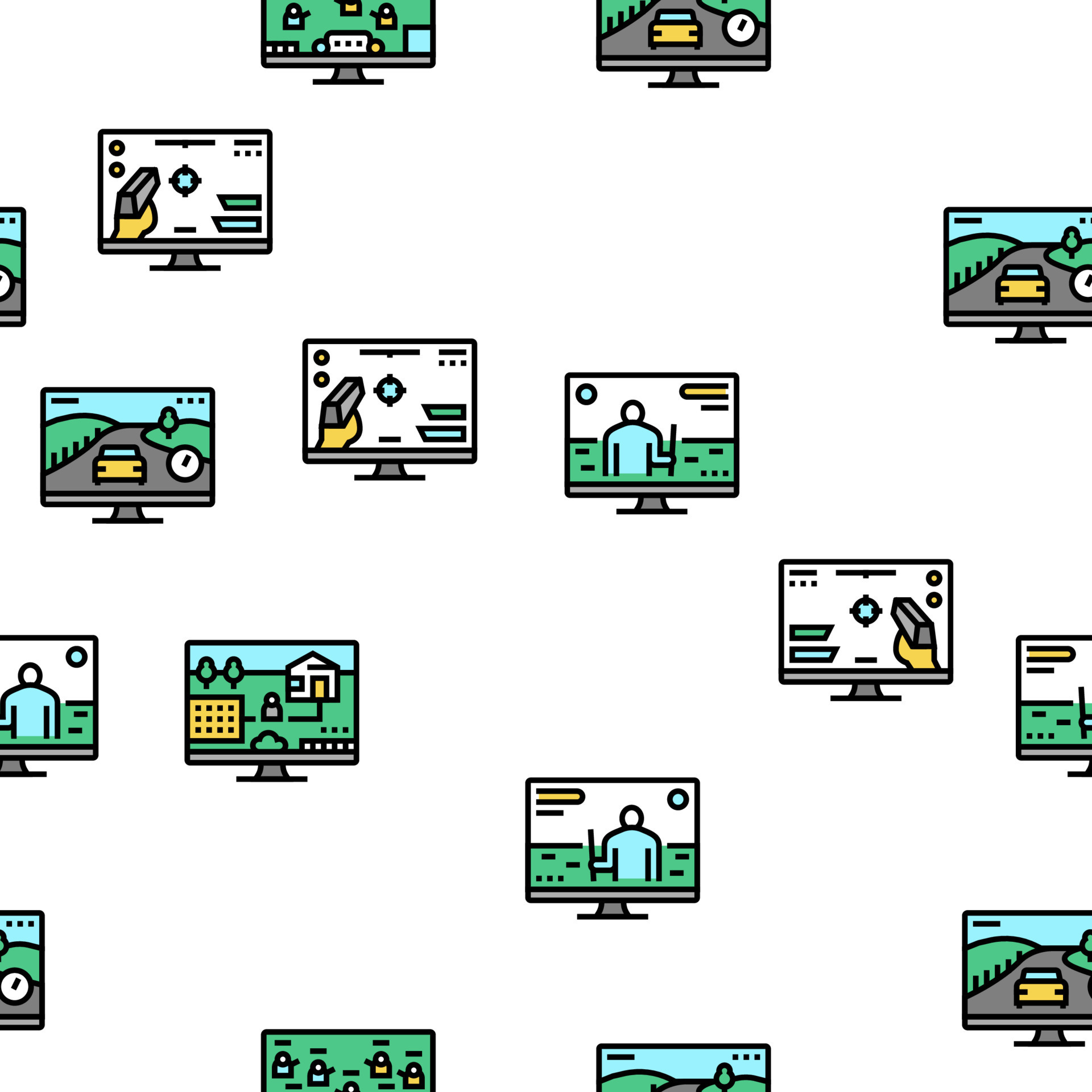 Video Game Electronic And Device vector seamless pattern 19590743 ...