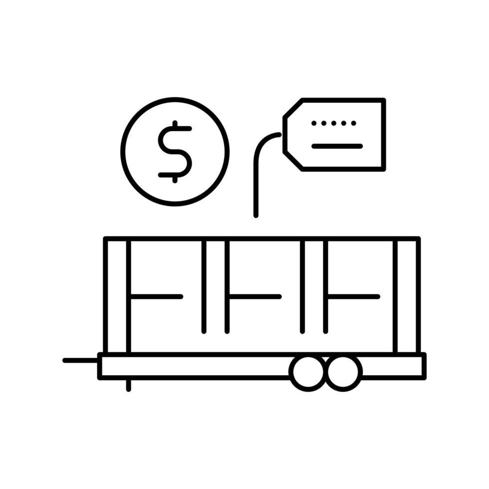 industry product transportation trailer line icon vector illustration