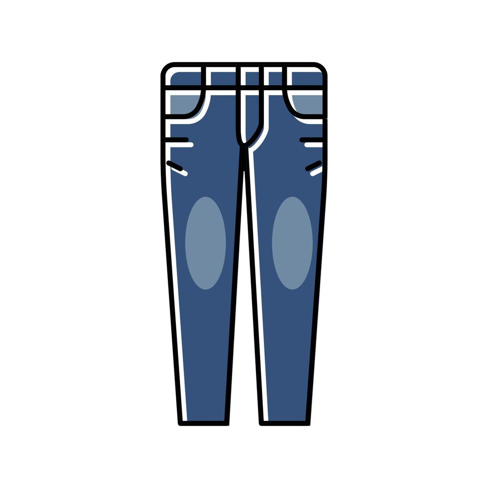 female denim pants color icon vector illustration