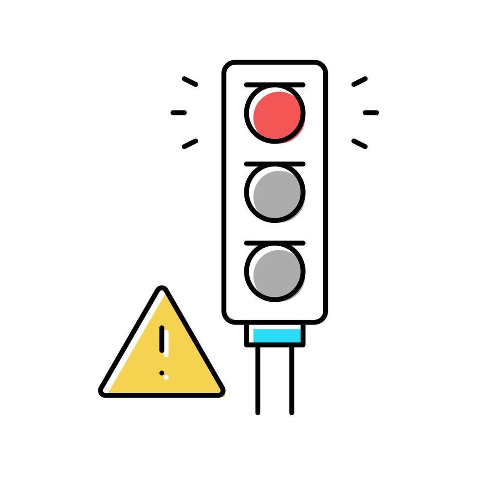 prohibition traffic light for safe children color icon vector illustration