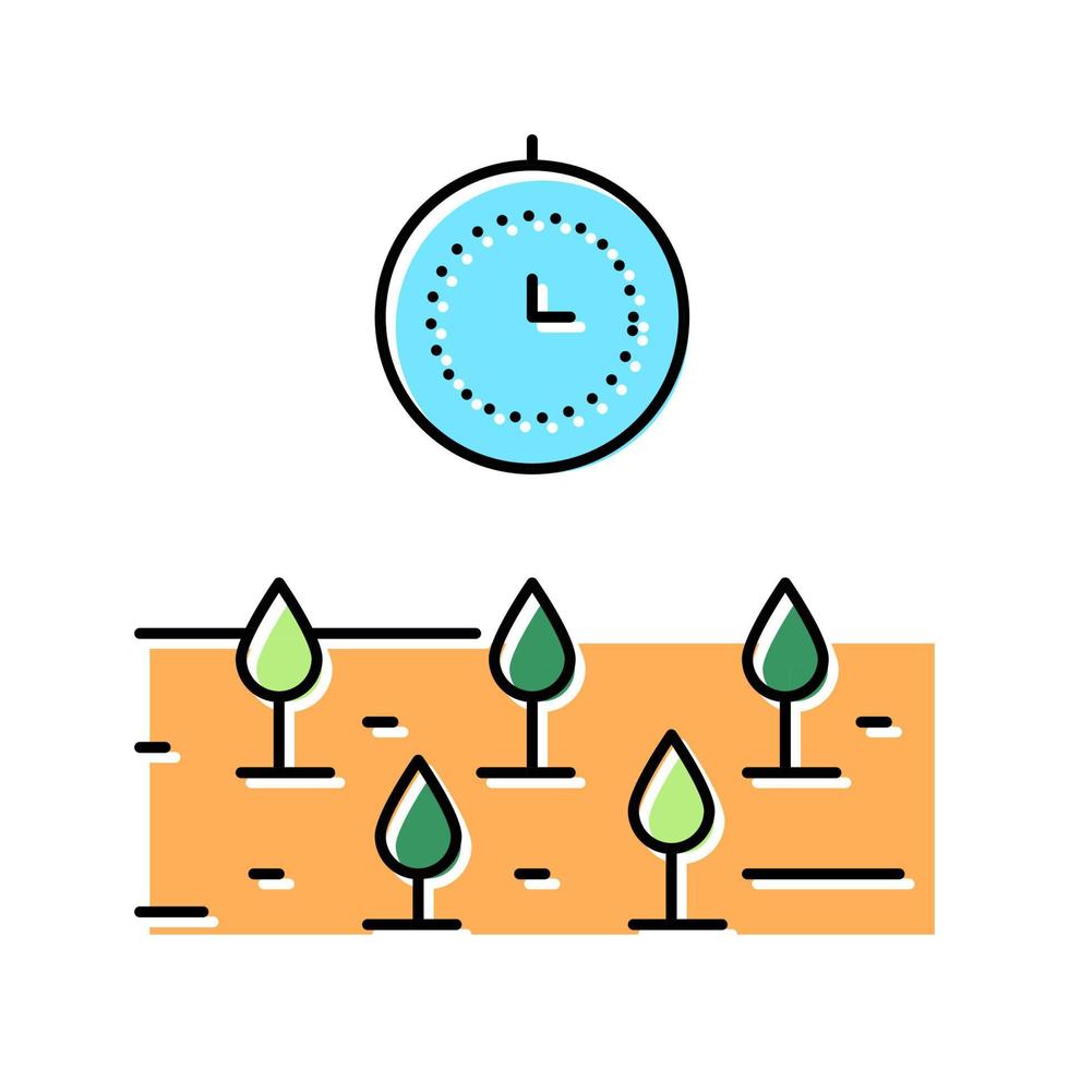 growth time plant color icon vector illustration