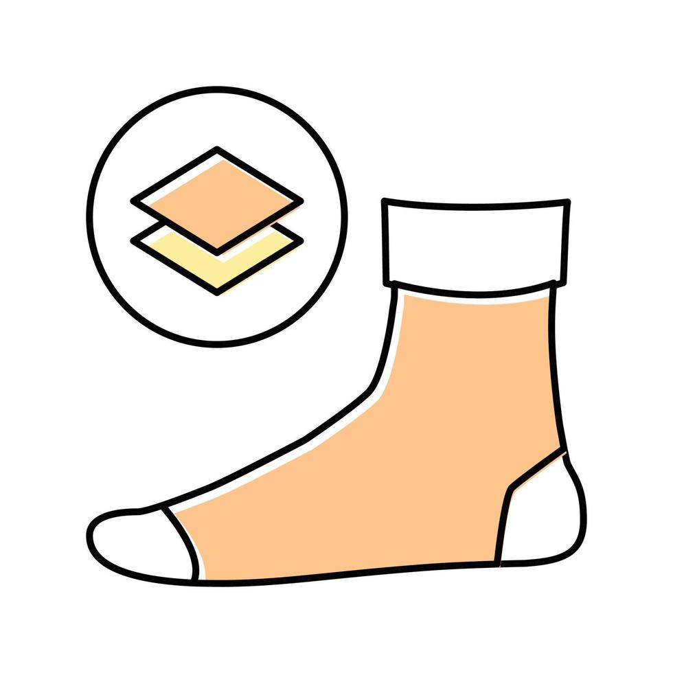 ilustración aislada de vector de icono de color de calcetín cálido medio