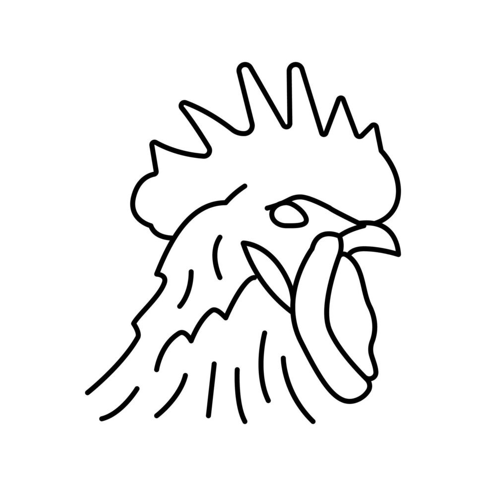 gallo animal zoológico línea icono vector ilustración