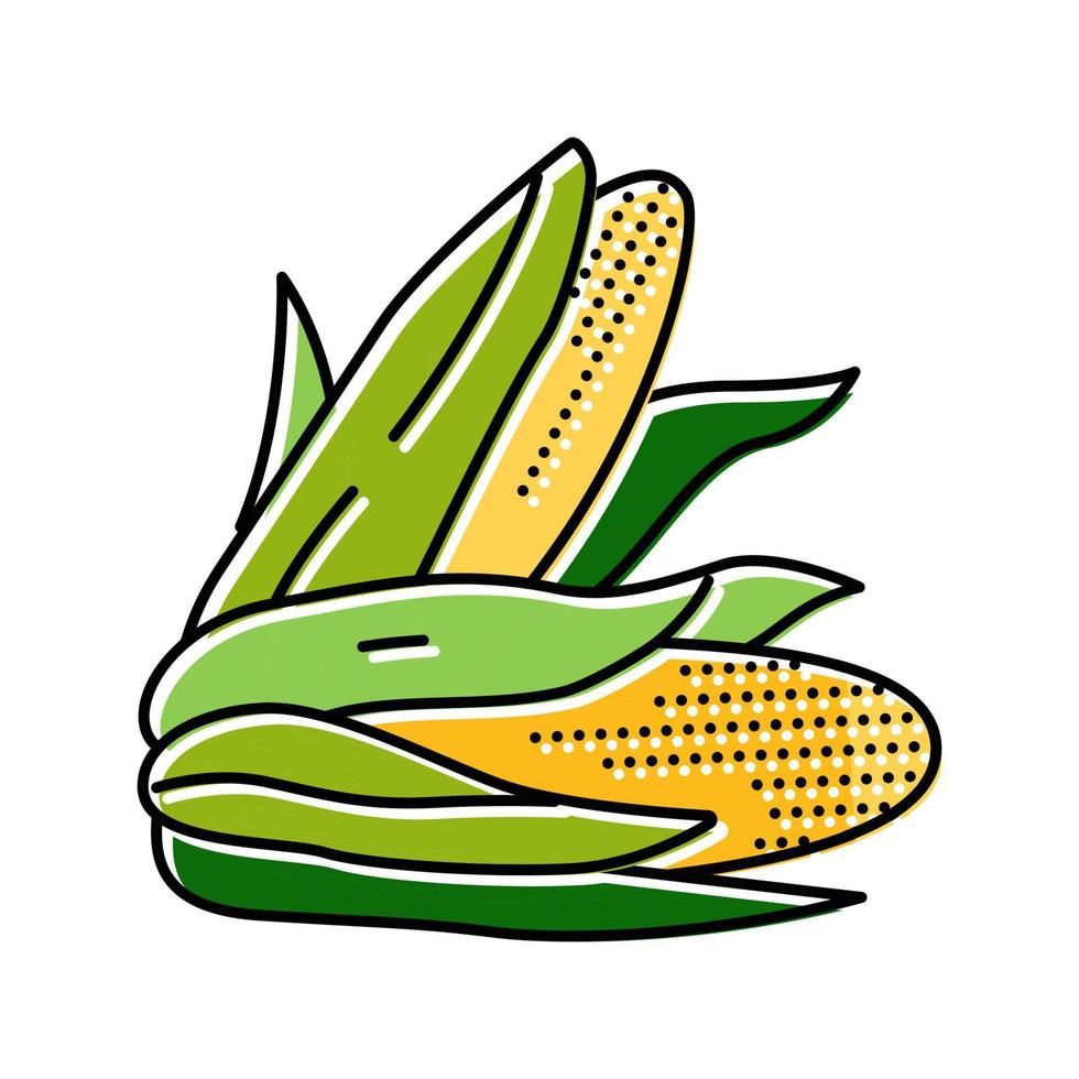 cob corn leaf color icon vector illustration