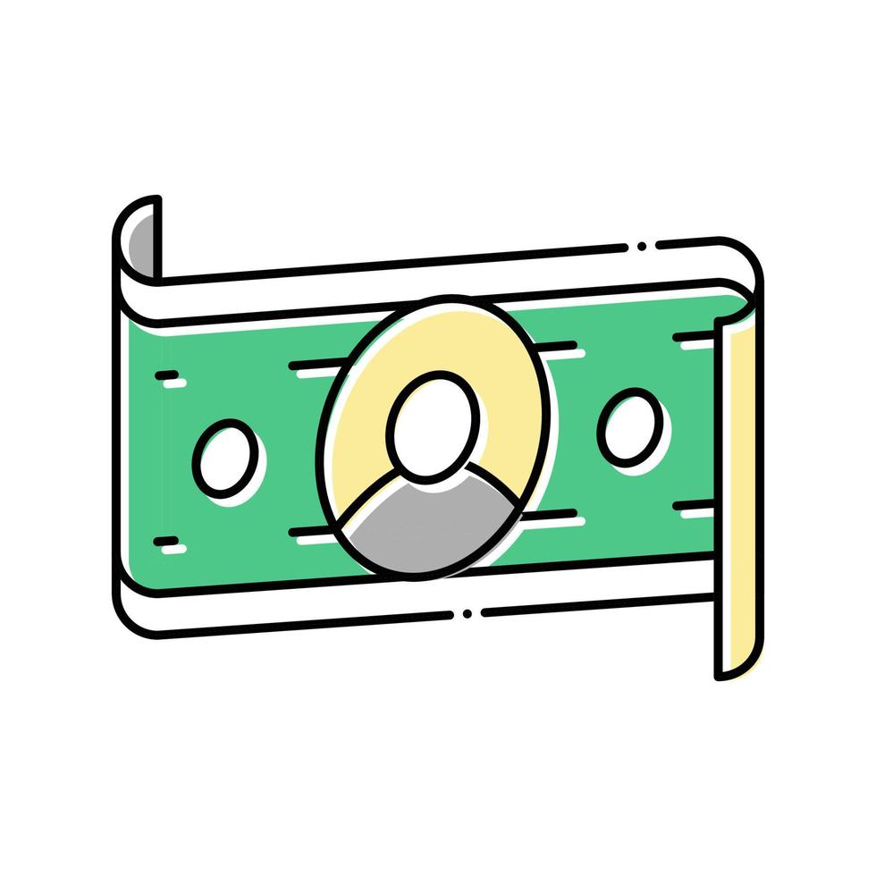 billete de dólar de la aplicación del simulador de negocios icono de color ilustración vectorial vector