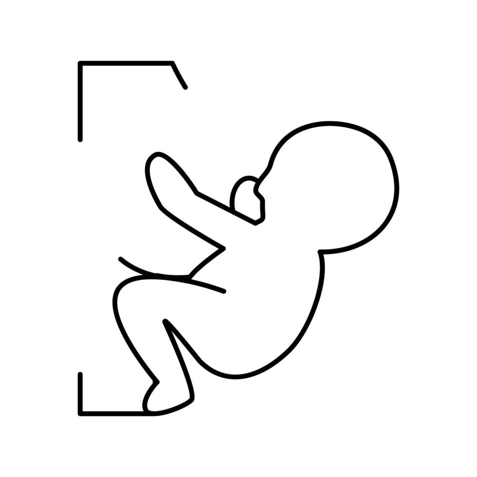 feeding baby at request line icon vector illustration
