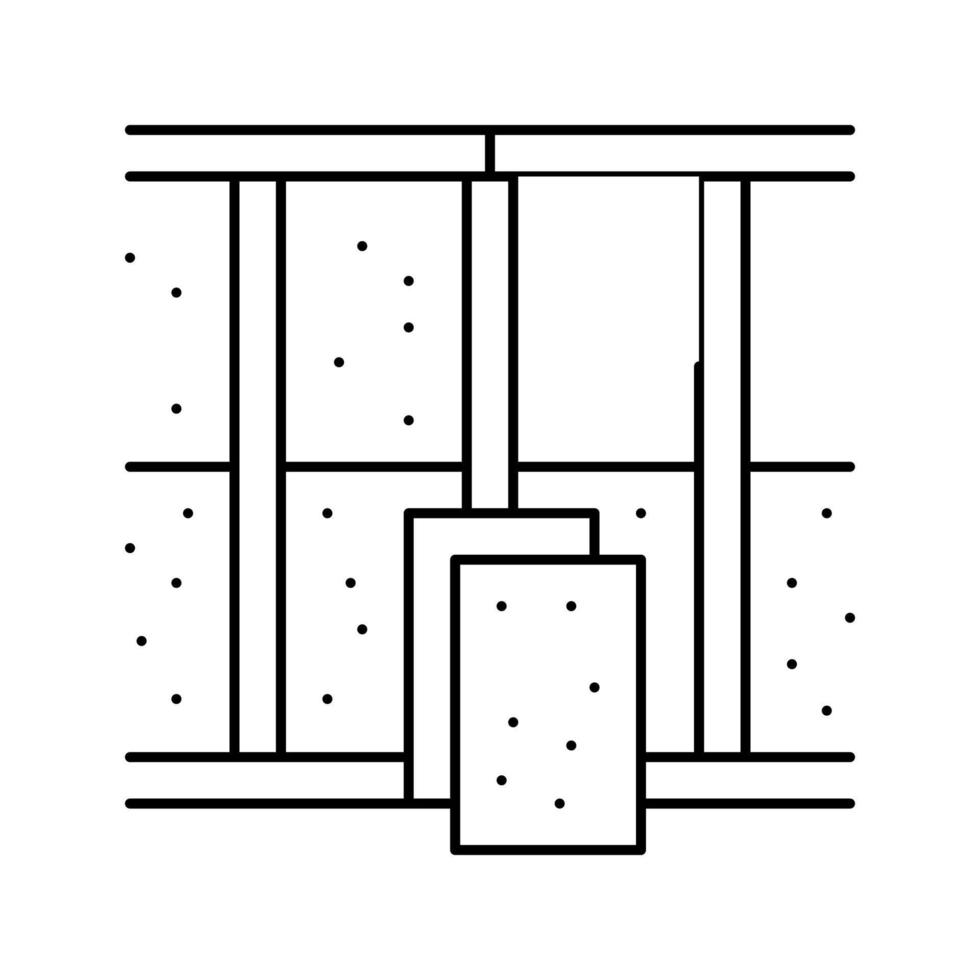 ilustración de vector de icono de línea de aislamiento de pared