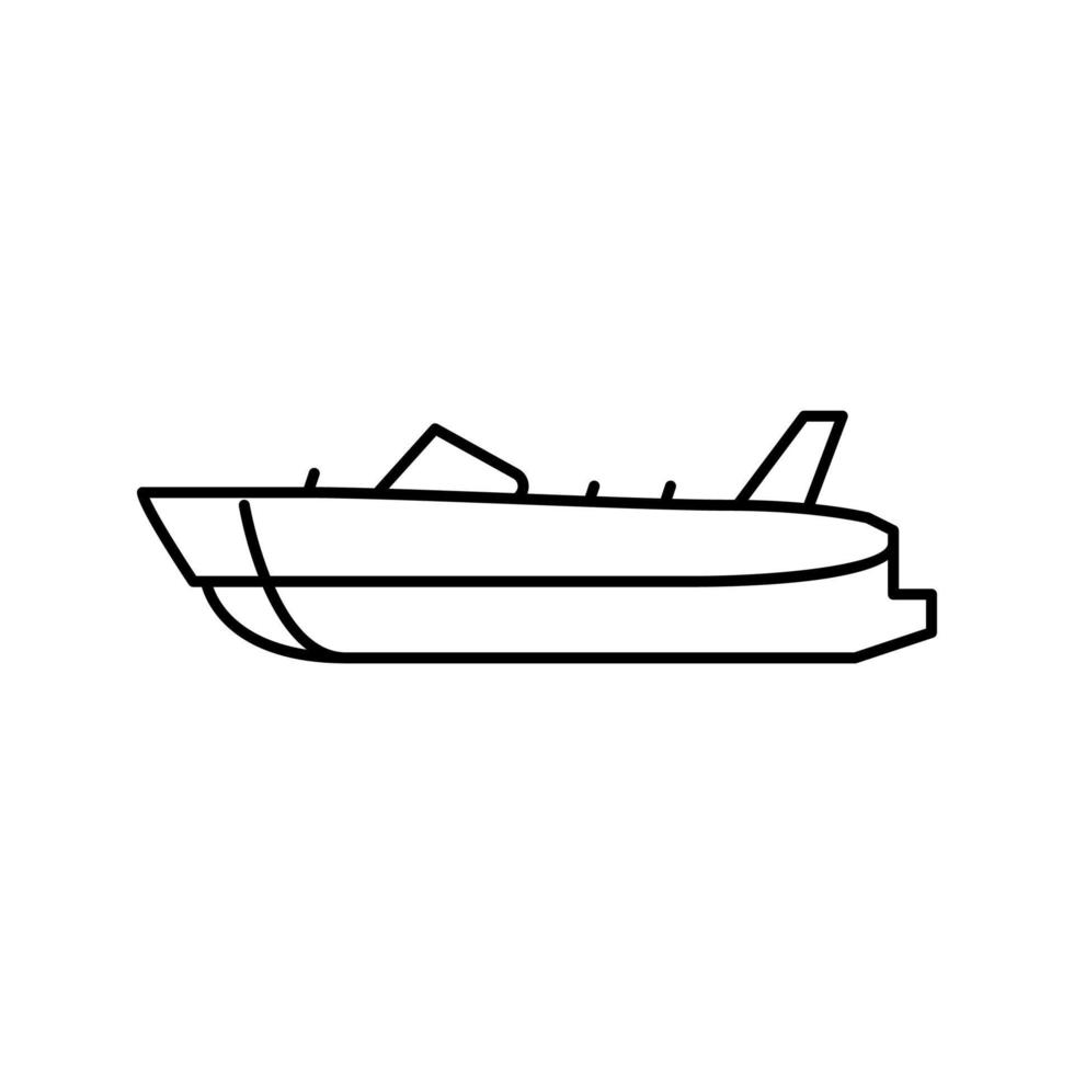 ilustración de vector de icono de línea de barco de cubierta