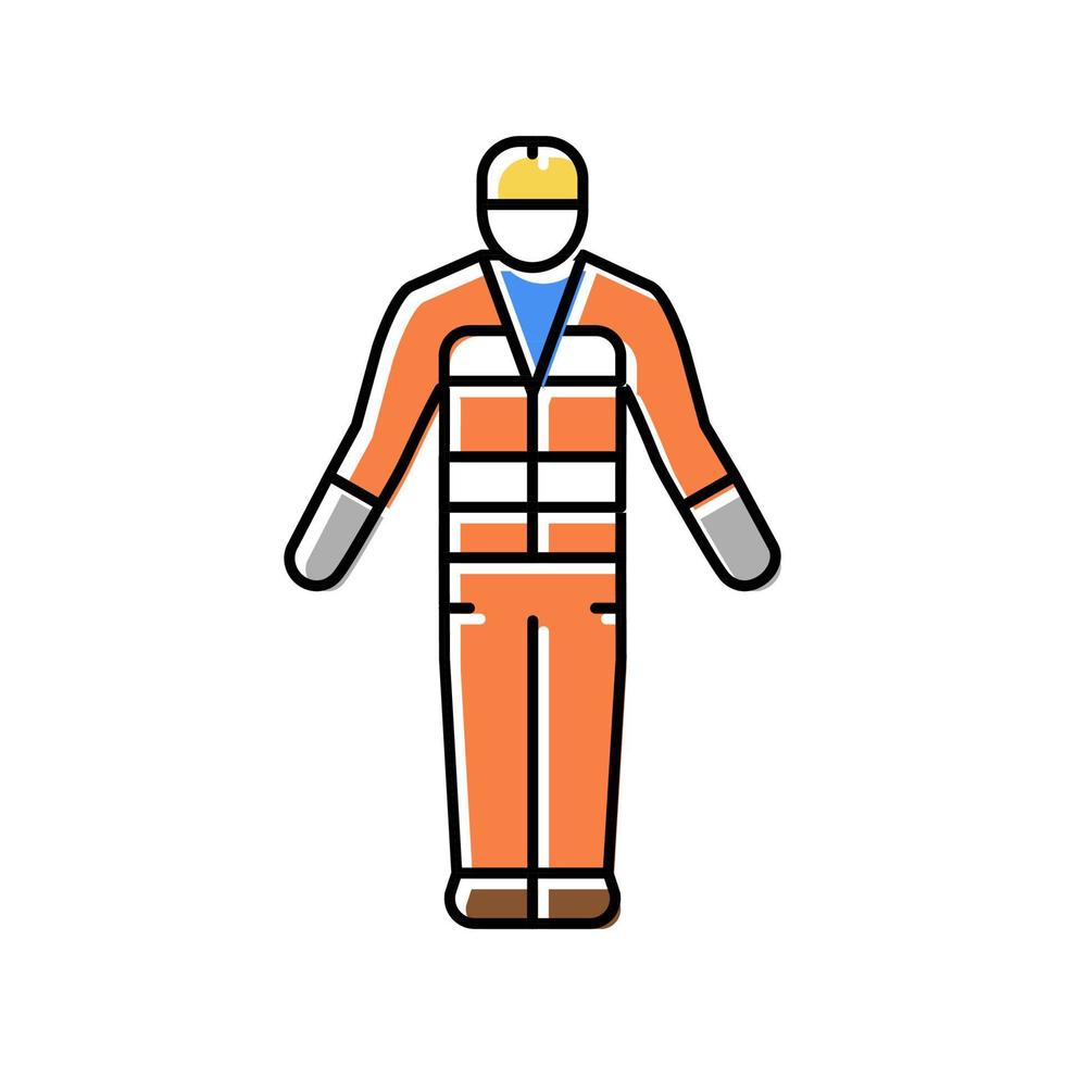constructor en traje de seguridad color icono vector ilustración