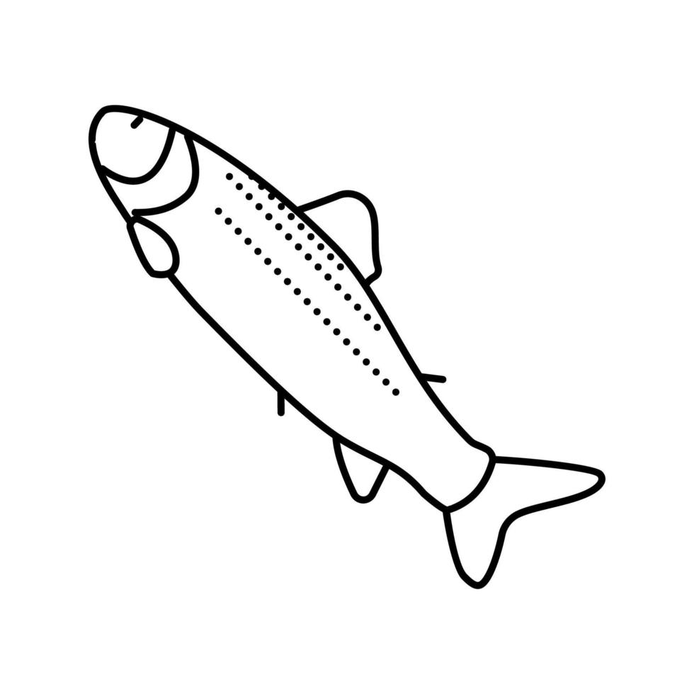 Ilustración de vector de icono de línea de salmón smolt