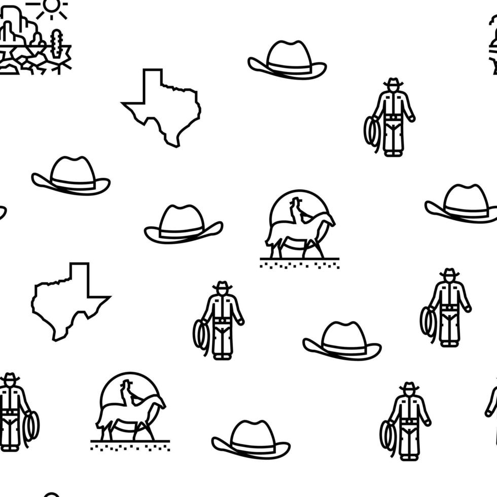 Western Cowboy And Sheriff Man vector seamless pattern