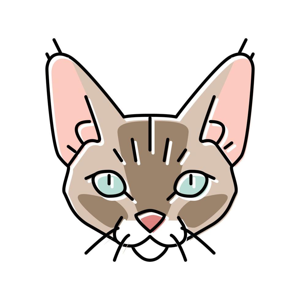 devon rex gato lindo mascota color icono vector ilustración